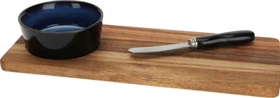 Produktbild von Servierbrett für Snacks, mit einer Schüssel und einem Messer