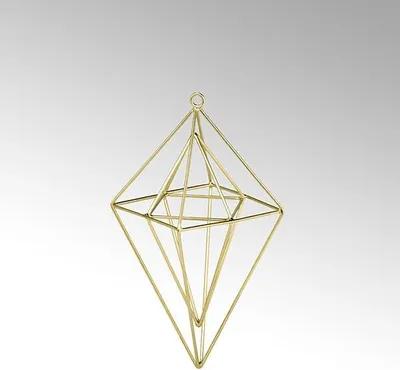 Productafbeelding van Lambert kristallen decoratieve hanger, ijzer, goudkleurig, klein, 4,5 x 12 cm, artikelnummer 46088