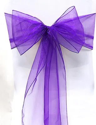 Immagine prodotto di RHP Anelli di organza, archi per sedie Matrimonio/Feste/Eventi Viola 25