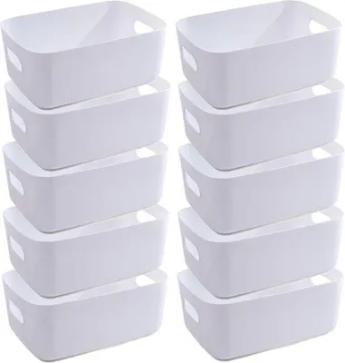 Obrázok produktu pre Prémiová sada 10 kusov – biela – 30 x 20 x 12 cm – organizér do kancelárie a kuchyne