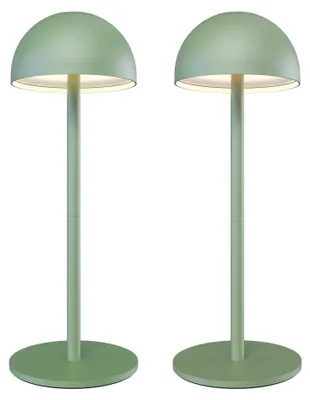 Produktbild von Ledvion 2x Wiederaufladbare LED Tischleuchte Salbeigrün Dimmbar Warmweiss