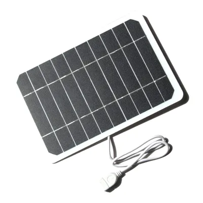Zdjęcie produktu dla 5W 5V Mały panel słoneczny z USB DIY Monokrystaliczne krzemowe ogniwo słoneczne Wodoodporny kempingowy przenośny panel słoneczny do power banku telefonu komórkowego