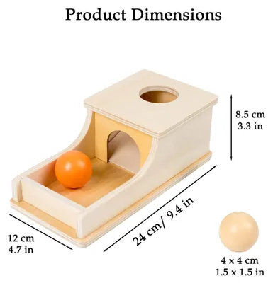 Immagine prodotto di Scatola di legno Montessori per bambini, dai 6 ai 12 mesi, colorata, per sviluppare la consapevolezza della permanenza degli oggetti