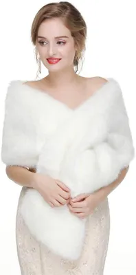 Produktbild von Brautjacke Bolero, Kunstpelz, Weiß, warm, für Winterhochzeiten