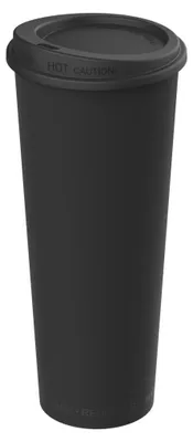 Produktbild von Mehrweg-Kaffeebecher schwarz 100% recycelbar Mikrowellen- und Spülmaschinengeeignet