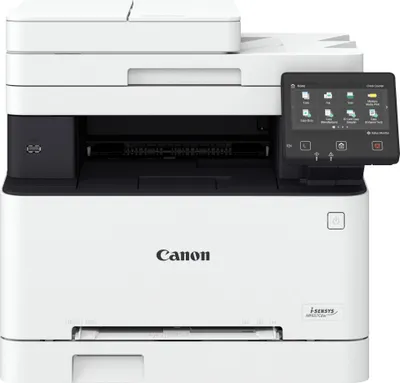 A studio shot of a Canon i-SENSYS MF657Cdw laser printer.
