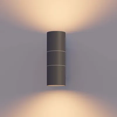 Produktbild von Calex Turin Wandleuchte, für Außen & Innen, 2x GU10 Fassung, Zylinderform, Up & Downlight, wasserdicht, ohne Leuchtmittel, Anthrazit