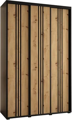 Produktbild von MEBLE KRYSPOL Cannes 6 Schrank mit 3 Schiebetüren - 205,2x150x45 cm - Schwarz Artisan Schwarz