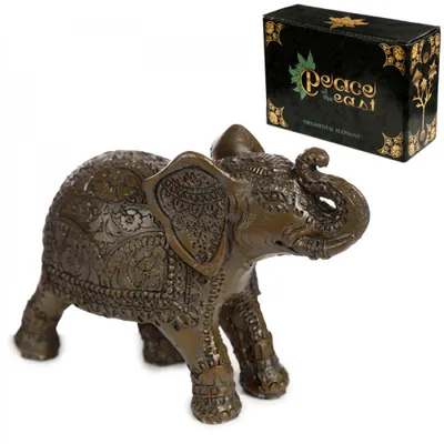 Image de Figurine d'éléphant thaïlandais en bois foncé