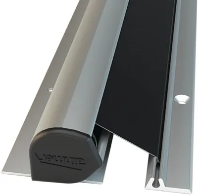 Produktbild von Athmer Fingerschutzprofil NR-25 Länge 1925mm Profil Alu silberfarbig Schutzrollo schwarz - 5-101-1925-2109