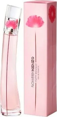 A bottle of Kenzo Flower by Kenzo Poppy Bouquet Eau de Toilette and its packaging.