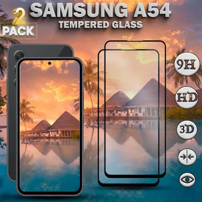 Produktbild von 2-Pack Samsung Galaxy A54 Displayschutzfolie - Gehärtetes Glas 9H - Super Qualität 3D