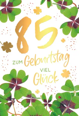 Produktbild von 85. Geburtstag Viel Glück Glücksklee Glückwunschkarte mit Umschlag
