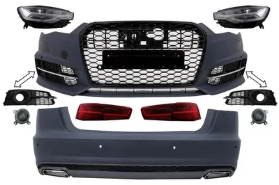 Produktbild von Bodykit für AUDI A6 C7 4G Limousine 11-2017 Umbau auf 2018 Design Stoßstange Lichter Kühlergrill.