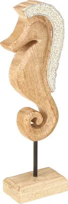 Produktbild von Maritime Seepferdchen Holz Deko 28cm mit Perlen