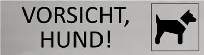 Produktbild von CombiCraft Aluminium Türschild Vorsicht, Hund! 165x45mm mit 3M-Tape