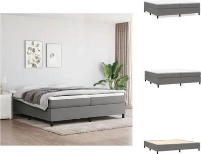 Obrázok produktu pre vidaXL Box spring bed dark grey 200x200 cm fabric - Postele a rámy postelí