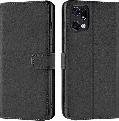 Produktbild von Conie Klapp Tasche für OPPO Find X5 Kartenfach Rundumschutz Hülle in Schwarz