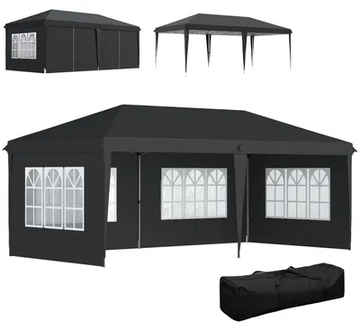 Obrázek produktu pro Výsuvný vodotěsný pavilon 3x6m s UV ochranou, černý