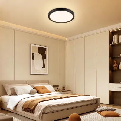 Produktbild von LED-Deckenleuchte - 24 W - Ultradünn - Minimalistisch - Warmweiß 3000 K - 2er-Pack - Nicht dimmbar - Schwarz