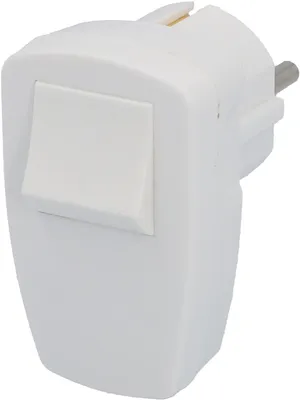 Produktbild von Schutzkontakt-Stecker Schalter weiß, mit Ein-/Ausschalter