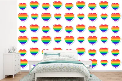 Produktbild von MuchoWow® Fototapete für Wohnzimmer oder Schlafzimmer Wandtapete Vinyl Motivtapete Stolz - Muster - Liebe - 360x240 cm - Vinyl-Tapete