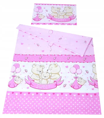 Produktbild von BabyLux Kinder Bettwäsche 100x135 cm mit Bärenmotiv rosa