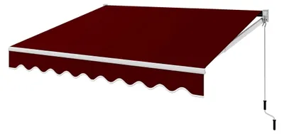 Produktbild von Gelenkarmmarkise 300 x 250 cm mit Alu-Rahmen und Handkurbel, einstellbarer Winkel 40-100°, Sonnenschutz und wasserdichte Balkonmarkise für Balkon und Terrasse
