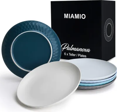 Obrázok produktu pre MIAMIO - Sada 6 keramických tanierov z kolekcie Palmanova (Ocean, 26 cm)