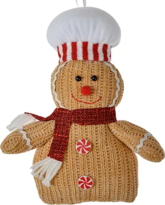 Produktbild von Clayre & Eef Weihnachtsanhänger Pfefferkuchenmann 15x4x21 cm Braun Synthetisch