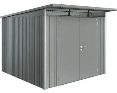 Produktbild von Biohort AvantGarde, Metallschuppen, Doppel, Schuppendach, Quarzmetallic grau, Stahl, Quarzmetallic grau