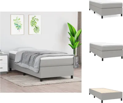 Obrázok produktu pre vidaXL Box spring bed light grey 90x190 cm fabric - Postele a rámy postelí