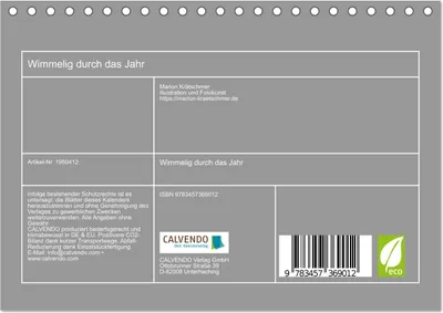 Produktbild von Wimmelig durch das Jahr (Tischkalender 2026 DIN A5 quer), CALVENDO Monatskalender