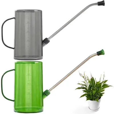Image de Unyqoos® Lot de 2 arrosoirs de 1 litre – bec verseur en acier inoxydable amovible de 23,5 cm, en plastique, pour un arrosage précis des plantes d'intérieur et de balcon