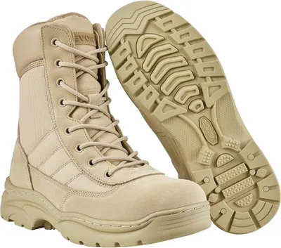 Image de Bottes tactiques militaires pour hommes 203 mm Couleur sable Fermeture éclair latérale Taille UK 9,5