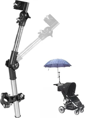 Imagen del producto de Soporte para paraguas de 360° ajustable, para cochecitos, bicicletas, sillas de ruedas, color