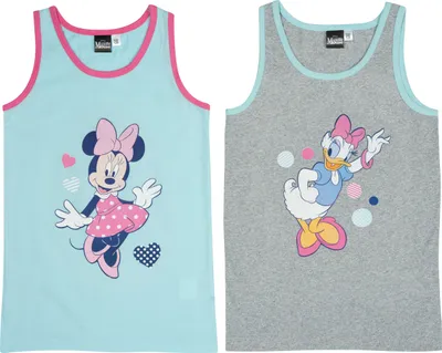 Obrázek produktu pro Disney tílko pro dívky - Minnie & Daisy dětské tílko modrá/šedá 110/116 (balení 2 ks)