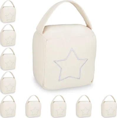 Produktbild von relaxdays 10 x Türstopper Sack Stern beige