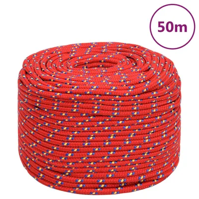 Immagine prodotto di vidaXL Corda per barca rossa 8 mm 50 m polipropilene