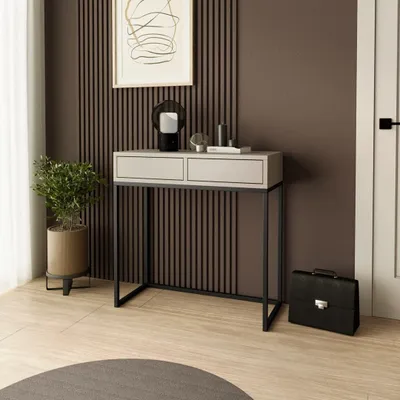 Produktbild von BEAUTYSOFA Konsolentisch LANGO 80cm - Konsole mit Schubladen (Kaschmir & Schwarz)