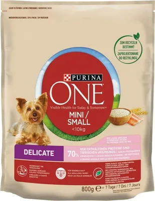 Immagine prodotto di PURINA ONE MINI Dog Sensitive 800g cibo secco per cani con salmone, 17650