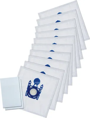 A stack of vacuum cleaner bags on a white background.