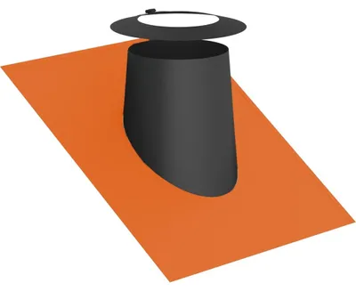 Produktbild von Jeremias DW-Black Dachdurchführung 150mm 26-35 Grad mit Elastomerrand rot und Wetterkragen für Schornsteine