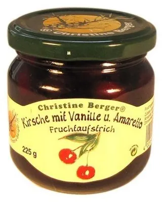 Produktbild von Fruchtaufstrich - Kirsche mit Vanille und Amaretto (225 g)