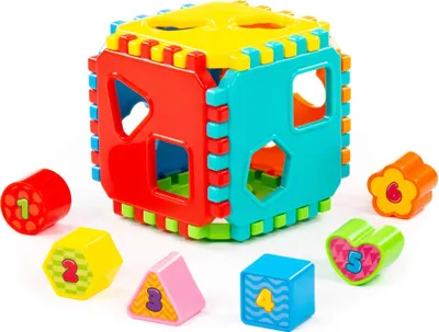 Produktbild von Sortierspiel Steckspiel Würfel Baby Lernspielzeug m. Zahlen-Stecksteinen +12M