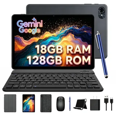 Obrázok produktu pre Tablet s klávesnicou a stylusom, 18 GB RAM + 128 GB ROM, podpora 2 TB TF karty. 2-v-1 tablet pre okamžitú prácu