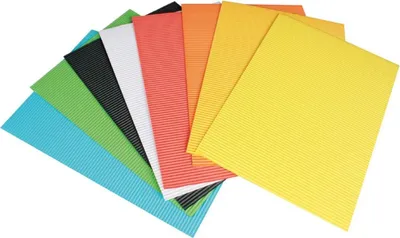 Produktbild von Stylex 46729 Bastel-Wellpappe DIN A4 - 8 Bögen 8 Farben