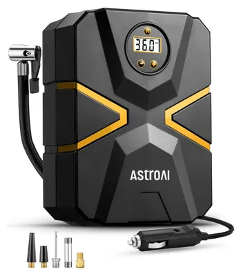 Produktbild von Autokompressor Luftpumpe Reifenpumpe - 12 V - Digitalanzeige - Automatische Abschaltung - Mit Zubehör