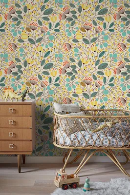 Produktbild von Coloray Fototapete 290x290 cm Latextapete Magicstick - Utensilien-federful floral.