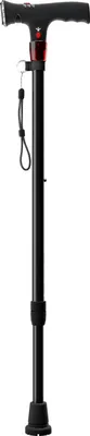 Produktbild von Weinberger Gehstock höhenverstellbar mit Panikalarm und LED-Licht aus Alu Leichtgewicht nur 312g als verstellbare Gehhilfe Spazierstock, Höhe 74-95cm